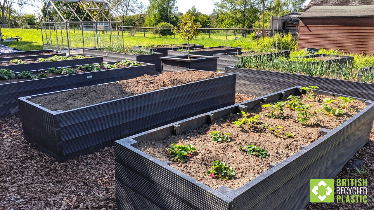 British Recycled Plastic raised bed kits come in a variety