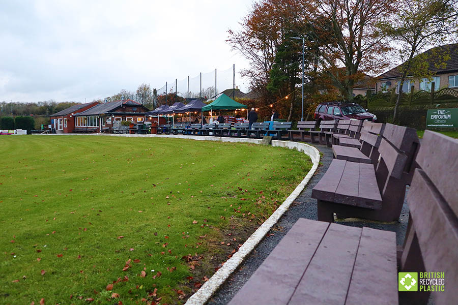 Clitheroe Cricket Club's majestic arc of recycled plastic benches