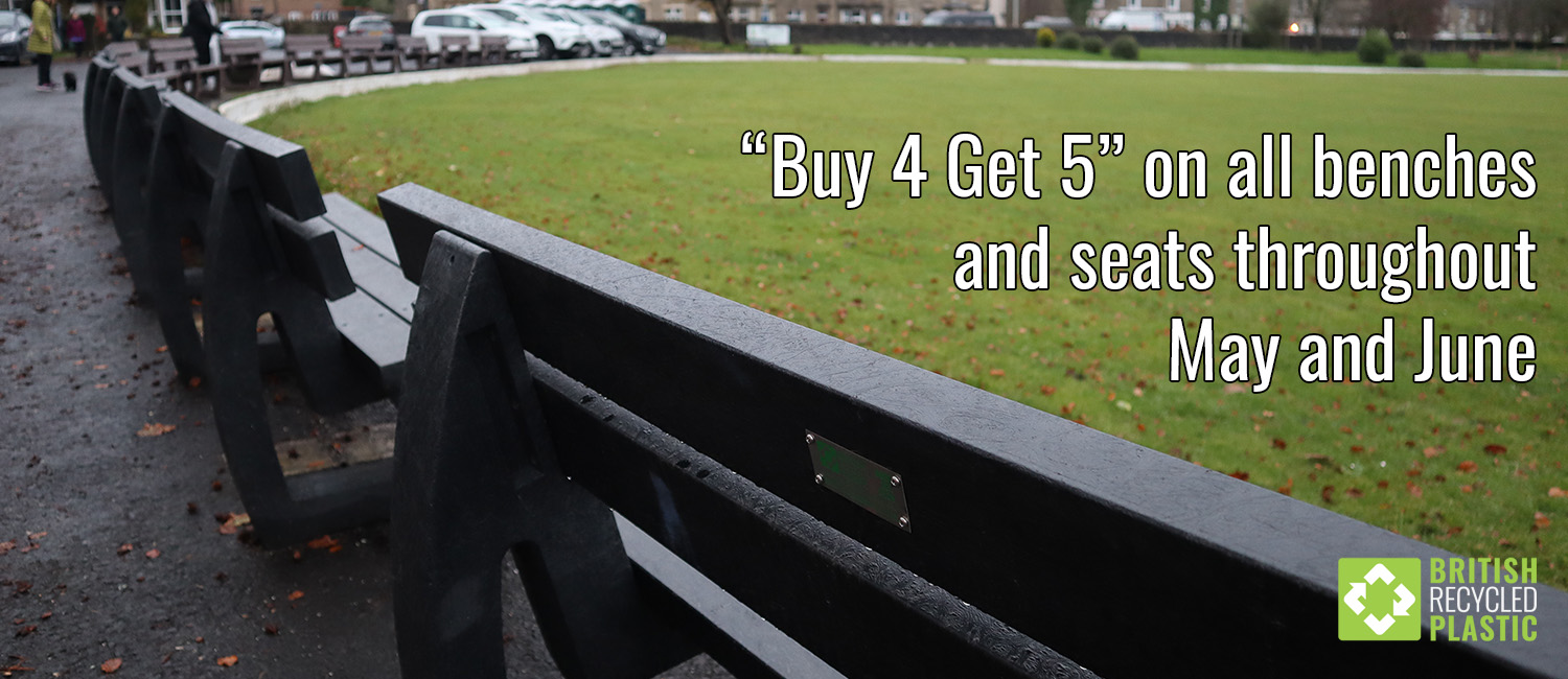Our recycled plastic benches come with a 25 year guarantee Our recycled plastic benches come with a 25 year guarantee