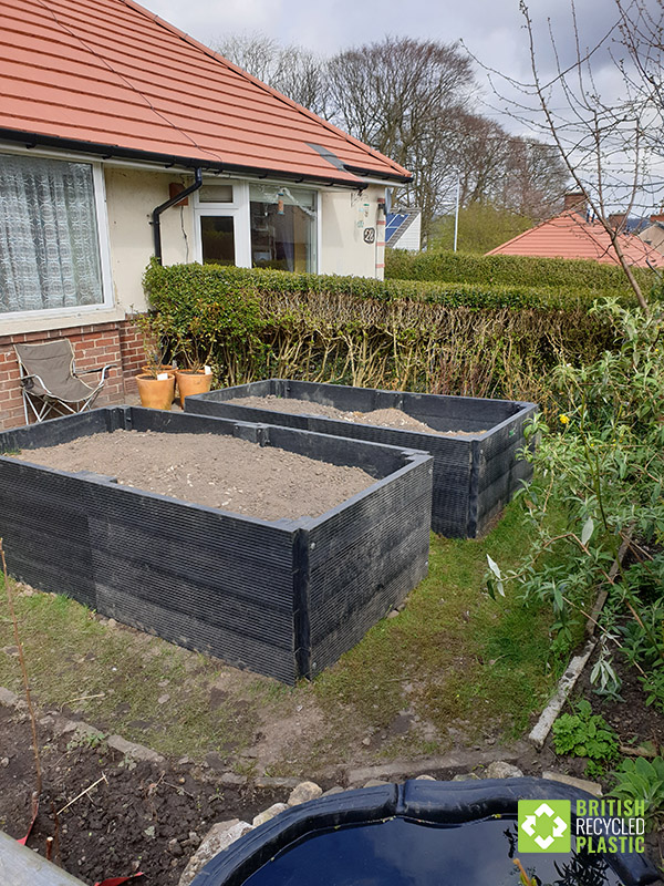 Neti's green compost raised bed just after installation