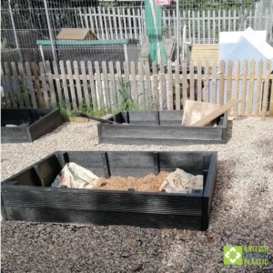 300mm raised bed having drainage gravel laid at the bottom