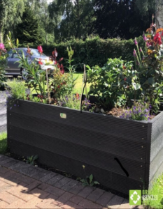 600mm raised bed with view of lawn