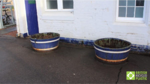 Dunblane In Bloom's old wooden planters