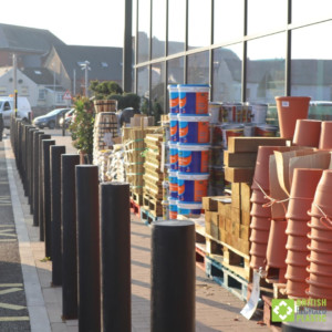 Halifax Flat recycled plastic bollards at Morrisons Abergavenny