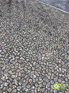 Close up of Hebden X Grid filled with gravel