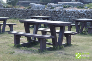 Batley inclusive walkthrough picnic table at Brimham Rocks.