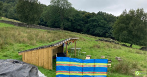 Ben's living roof with Hebden X Grids against the landscape