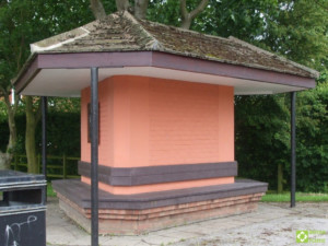 Sibsey bus shelter refurbished with recycled plastic lumber planks