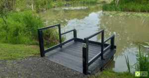 Image showing the fishing pond with new fishing peg extending out over the water