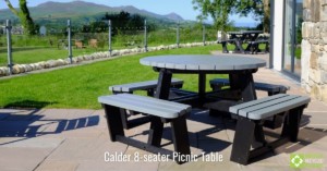 Calder 8-seater picnic table in grey