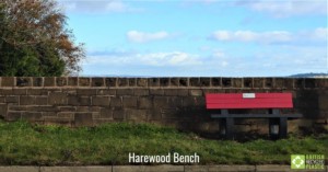 Harewood bench in red and black