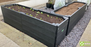 British Recycled Plastic raised beds - corner view