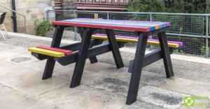 Bradshaw wheelchair-accessible picnic table engineered from British Recycled Plastic