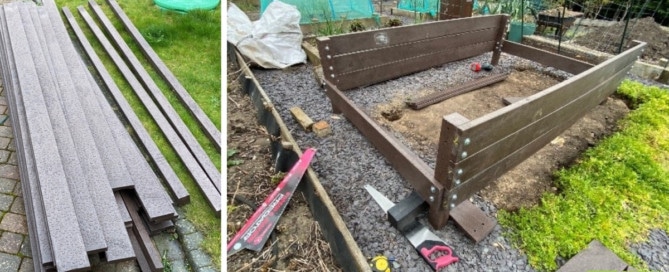A customer making a bespoke raised bed from British Recycled Plastic