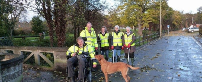 Friends of the Beck in Driffield with honorary member, Red, the assistance dog.