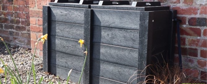 A Micro Callis composter with a width of 500mm for narrower urban gardens