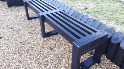 A black recycled plastic Skipton bench