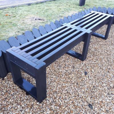 A black recycled plastic Skipton bench