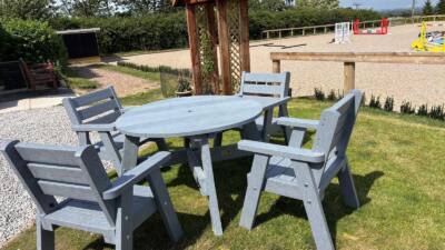 Grey British Recycled Plastic Roundhey garden furniture set
