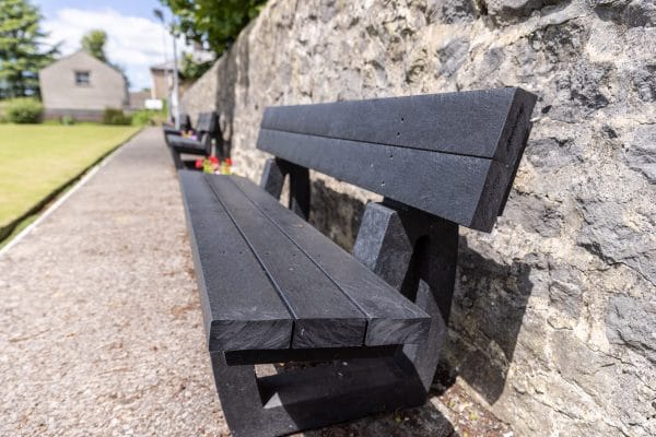 Recycled plastic Harewood benches at Ribblesdale Wanderers Cricket Club