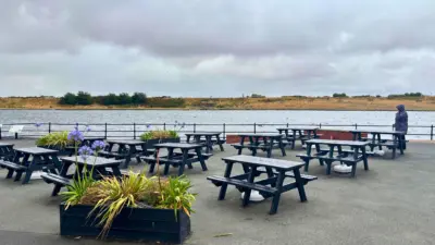 outdoor seating by the water. British recycled Plastic