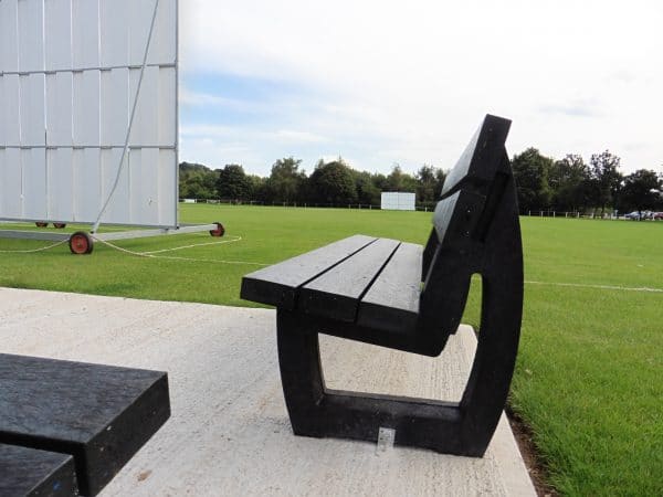 The Harewood recycled plastic bench is ideal for cricket clubs