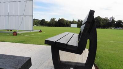 The Harewood recycled plastic bench is ideal for cricket clubs