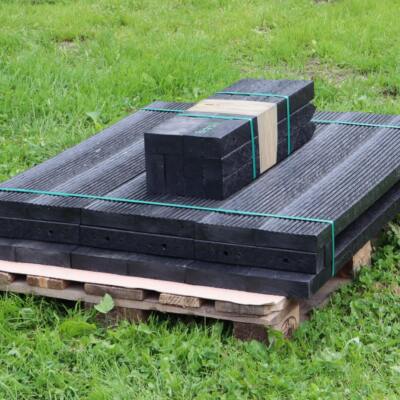 Some recycled plastic on a pallet