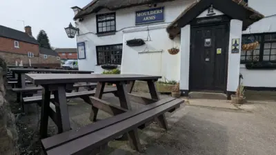 Charming pub with outdoor seating area. British Recycled Plastic
