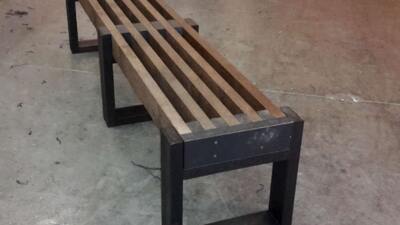 Hygienic and non-absorbent recycled plastic Skipton benches used here in a sport centre changing room