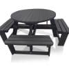 The Calder 8 seater recycled plastic round table in black