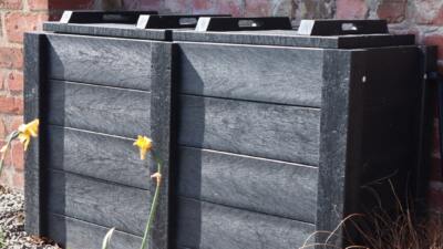 500mm wide Micro Callis double composter with 2 lids, engineered from British Recycled Plastic and available in our web shop