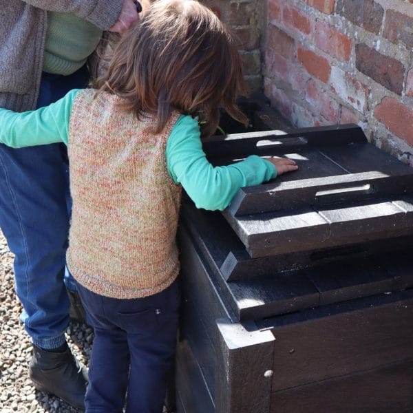 A double Micro Callis compost bin with lids