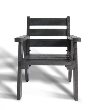 A chair from the recycled plastic Roundhay garden set in black