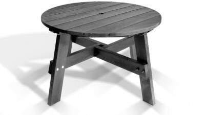 A table from the recycled plastic Roundhay garden set in black