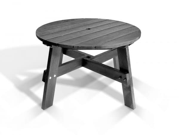 A table from the recycled plastic Roundhay garden set in black