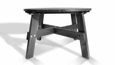 A table from the recycled plastic Roundhay garden set in black