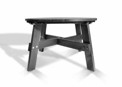 A table from the recycled plastic Roundhay garden set in black