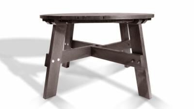 A table from the recycled plastic Roundhay garden set in brown