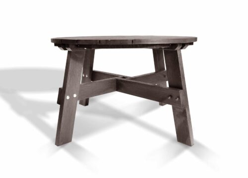 A table from the recycled plastic Roundhay garden set in brown