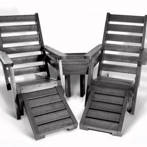 The recycled plastic Rosedale lounger set in black