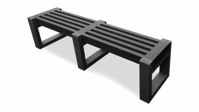 The recycled plastic Skipton bench in black