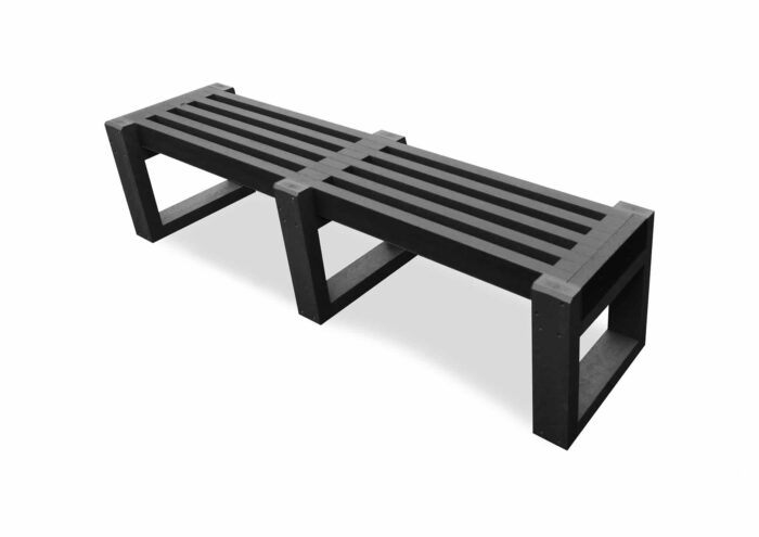 The recycled plastic Skipton bench in black