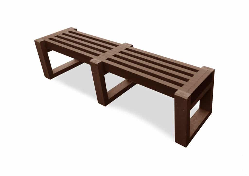 The recycled plastic Skipton bench in brown