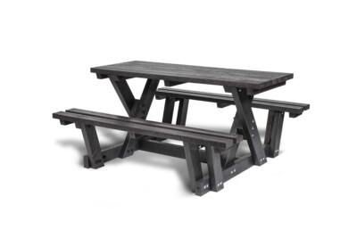 The Batley recycled plastic walkthrough picnic table is part of our accessibility range, seen here in black