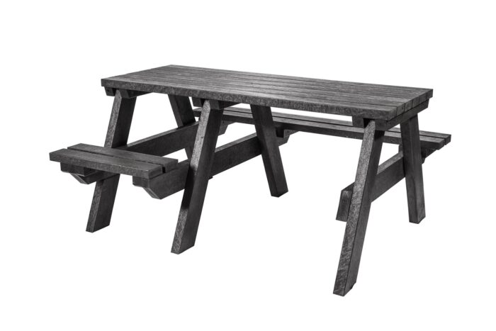 The Bradshaw recycled plastic wheelchair accessible picnic table in black