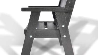 A chair from the recycled plastic Roundhay garden set in black
