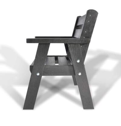 A chair from the recycled plastic Roundhay garden set in black