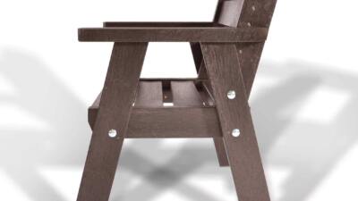 A chair from the recycled plastic Roundhay garden set in brown