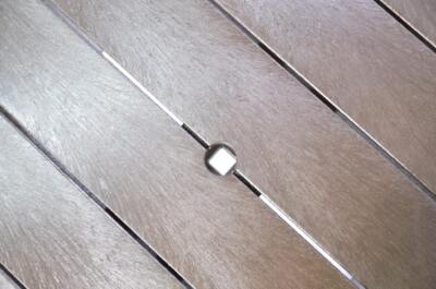 Parasol hole on a Calder recycled plastic picnic table